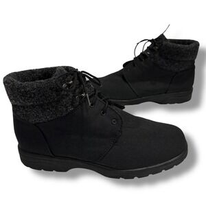 Toe Warmers Ankle Boots Black 11 M Fabric Lace Up Insolated Lined Womens